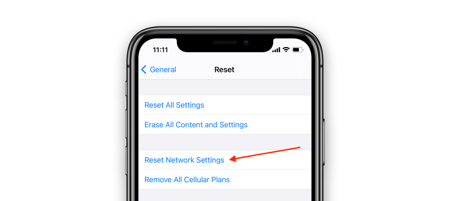 reset network settings on iphone 