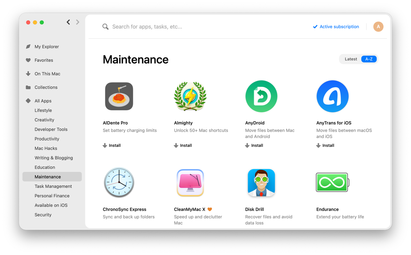Maintenance apps on Setapp