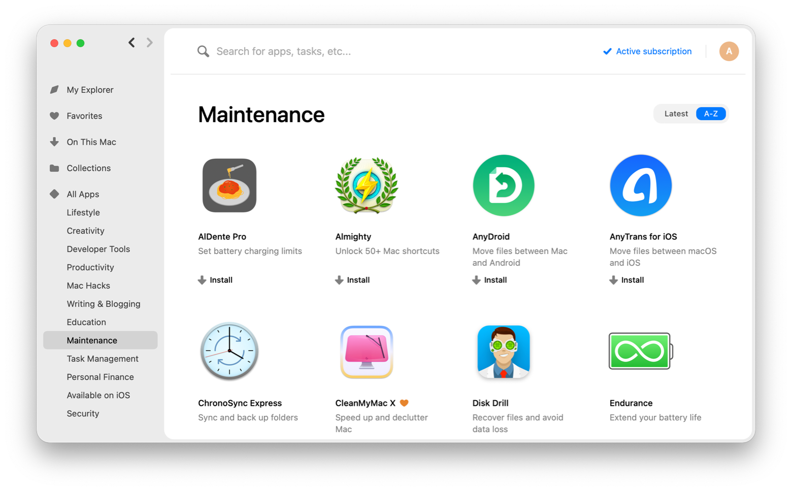 Setapp Maintenance apps