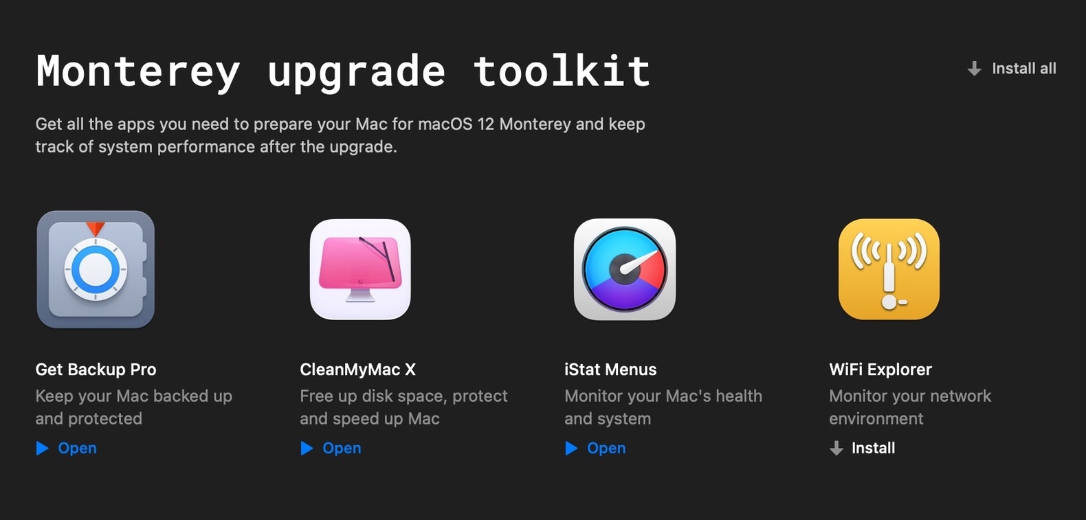 Monterey upgrade toolkit by Setapp