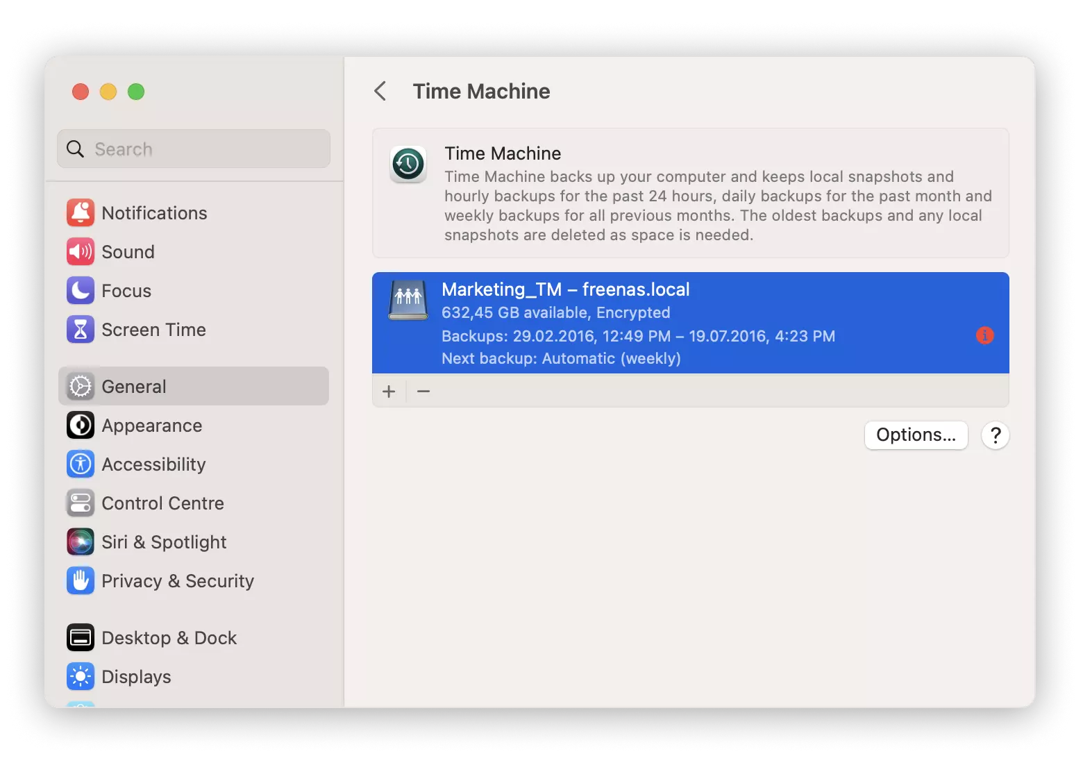 settings time machine add backup disk
