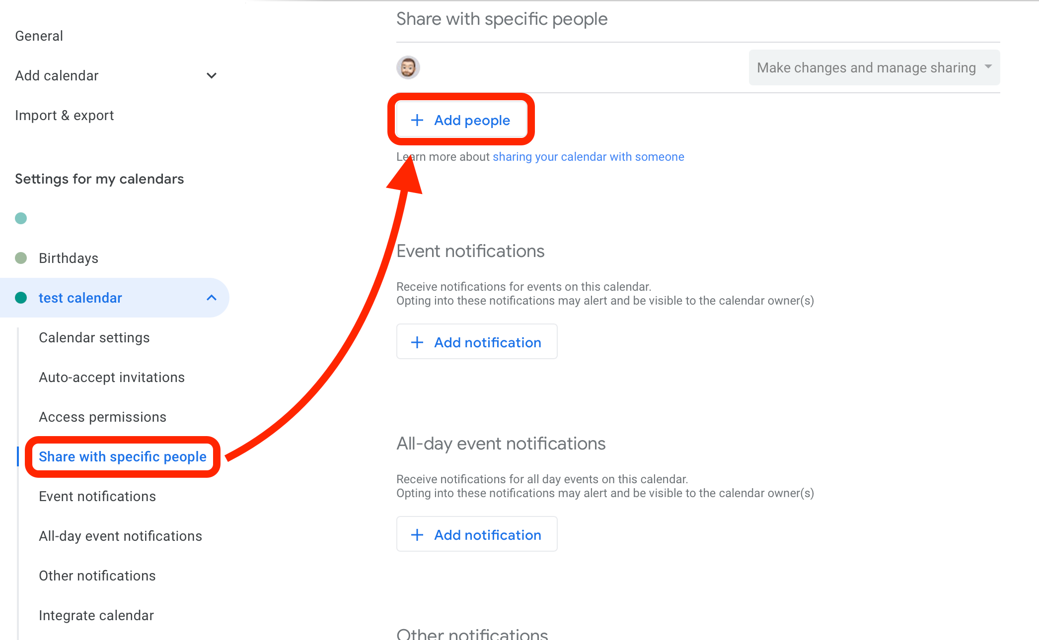 How to share Google calendar with friends and family