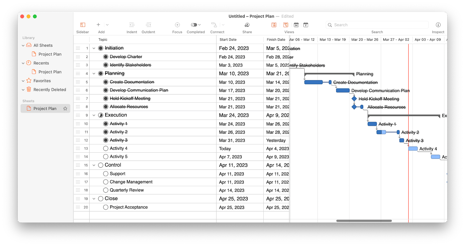 sheetplanner project management ms mac