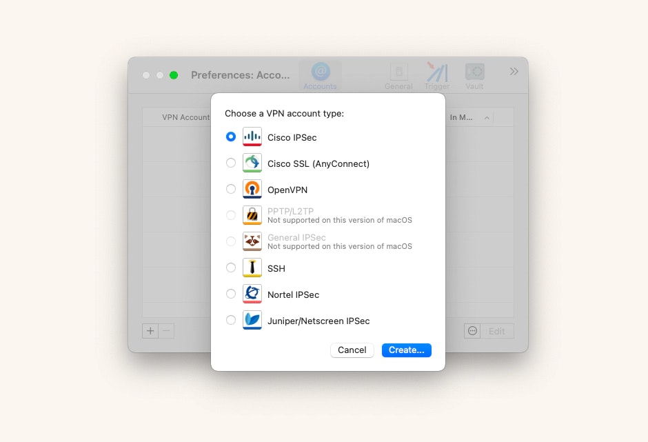 VPN management app for Mac