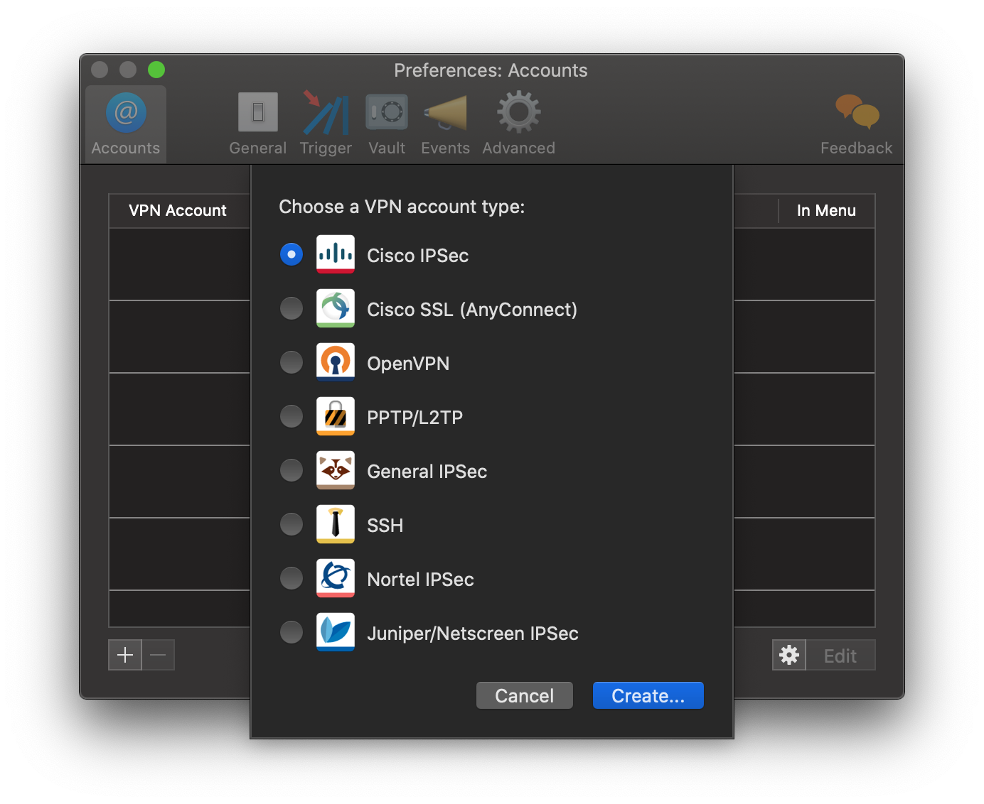 Application VPN Shimo pour Mac