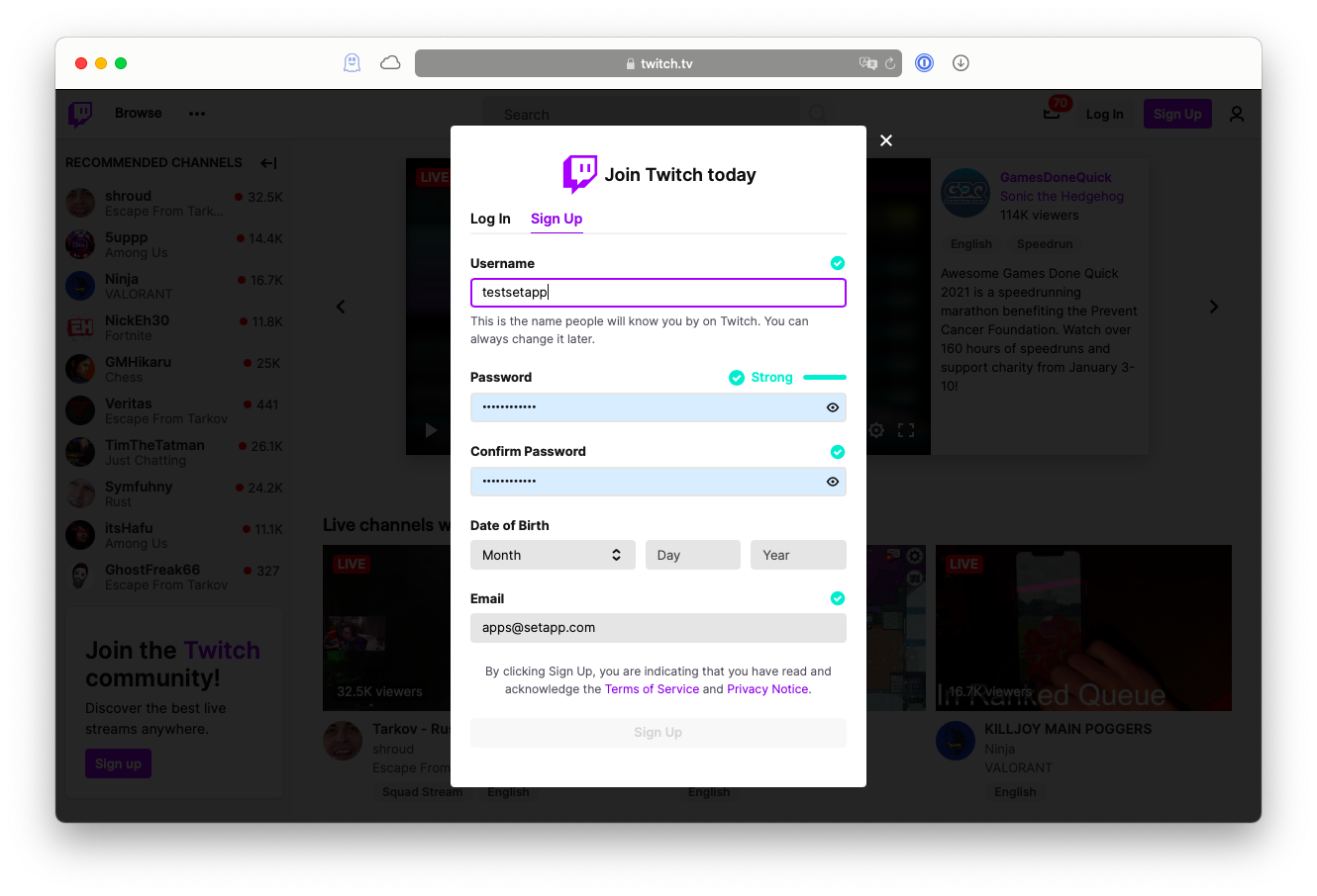 twitch verify email not working