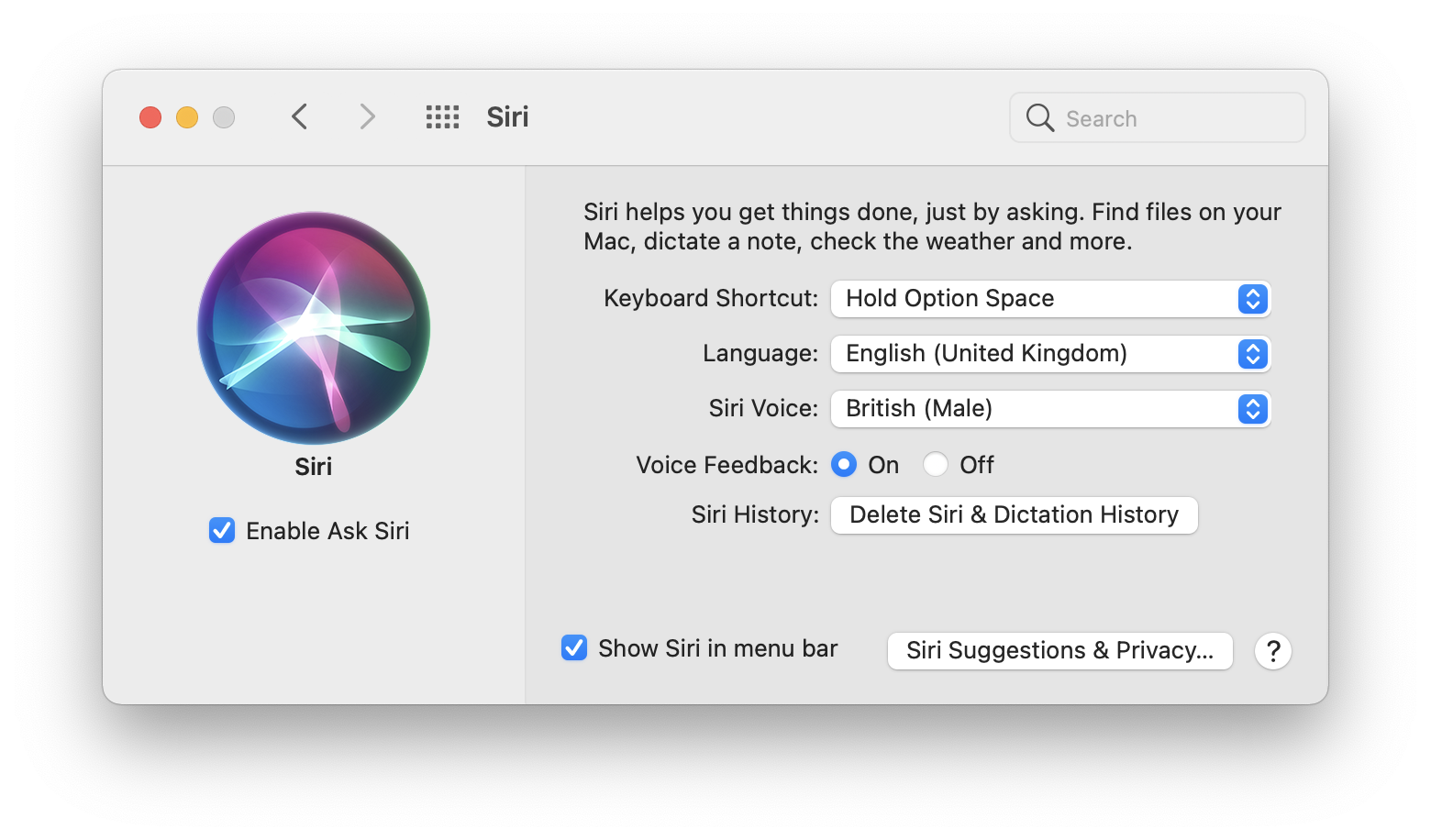 disable Siri Mac