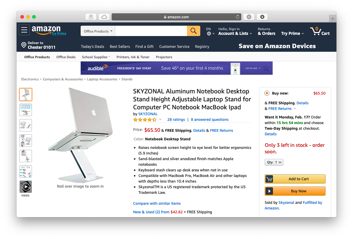 Skyzonal laptop stand MacBook Pro Apple