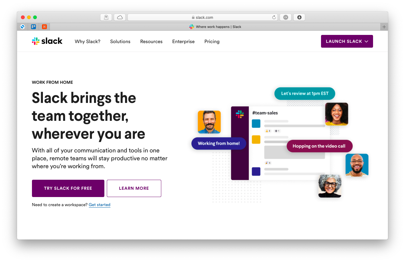 Slack communication team Mac