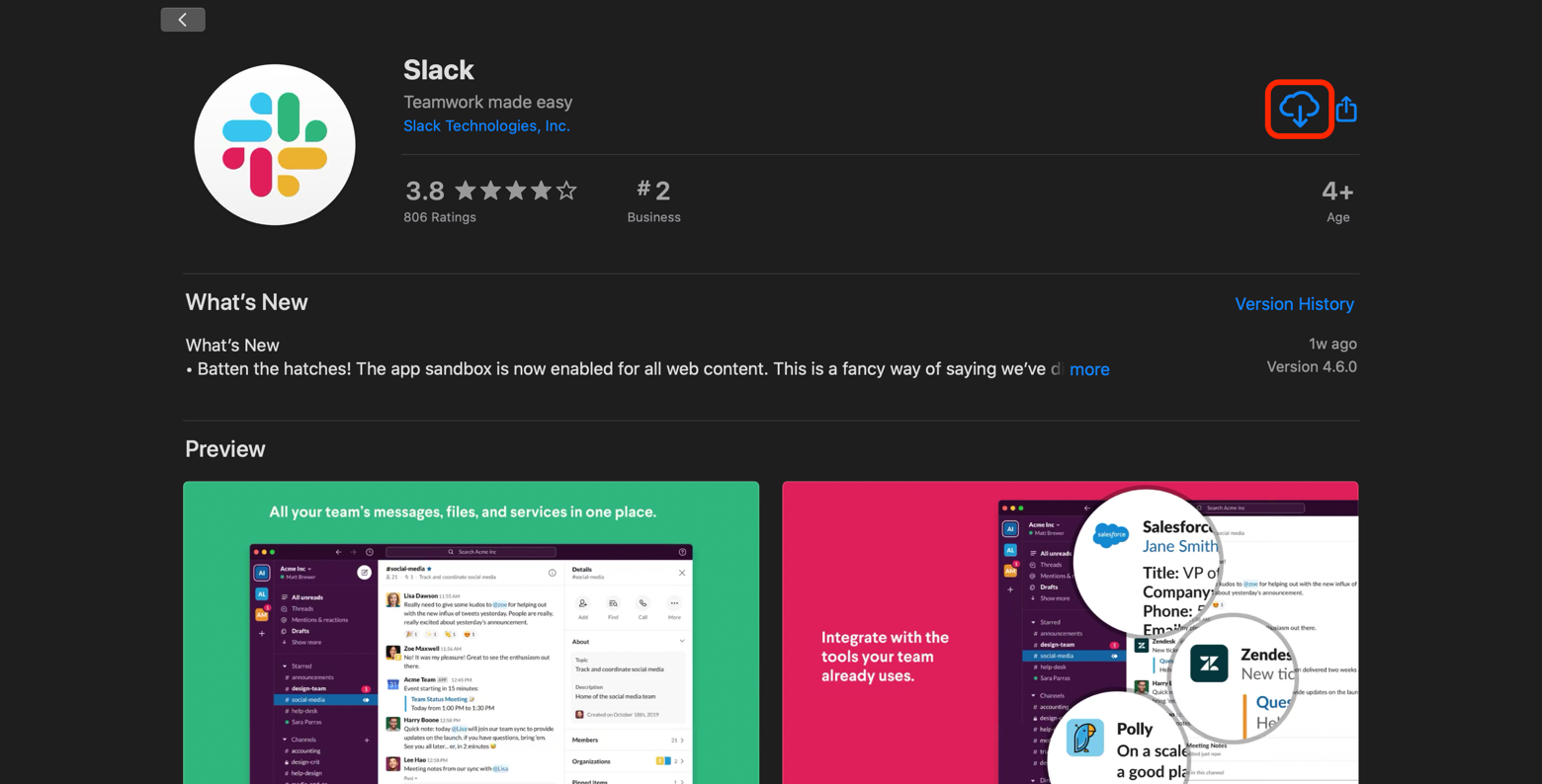 slack desktop app not working