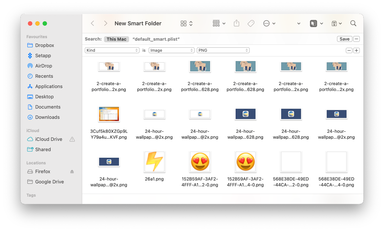 smart folders to find similar files