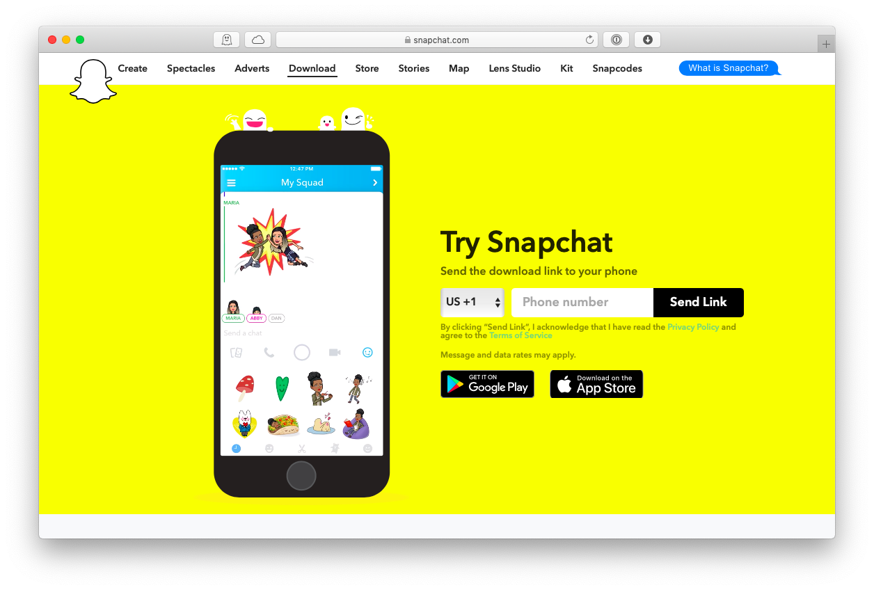 how to login snapchat on mac
