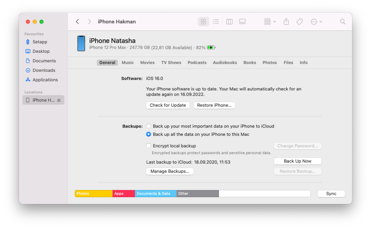 update an iPhone using a Mac