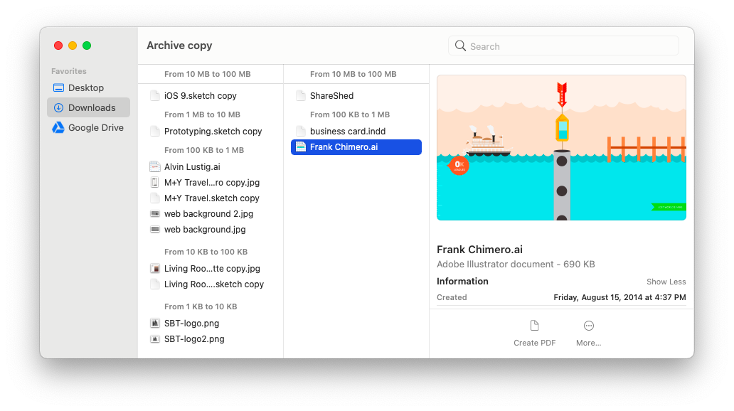 Clean up files in Downloads folder