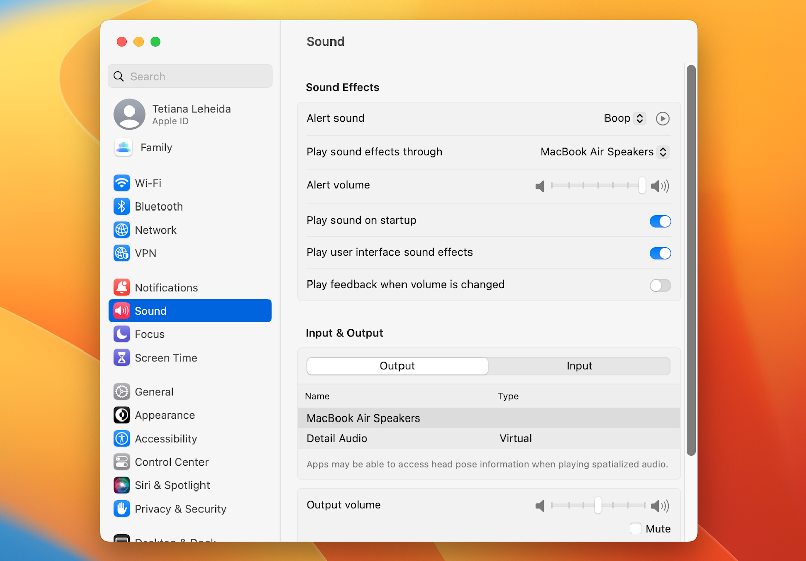 sound preferences mac