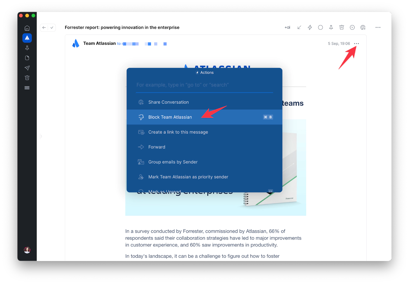 Block email sender with Spark Mail