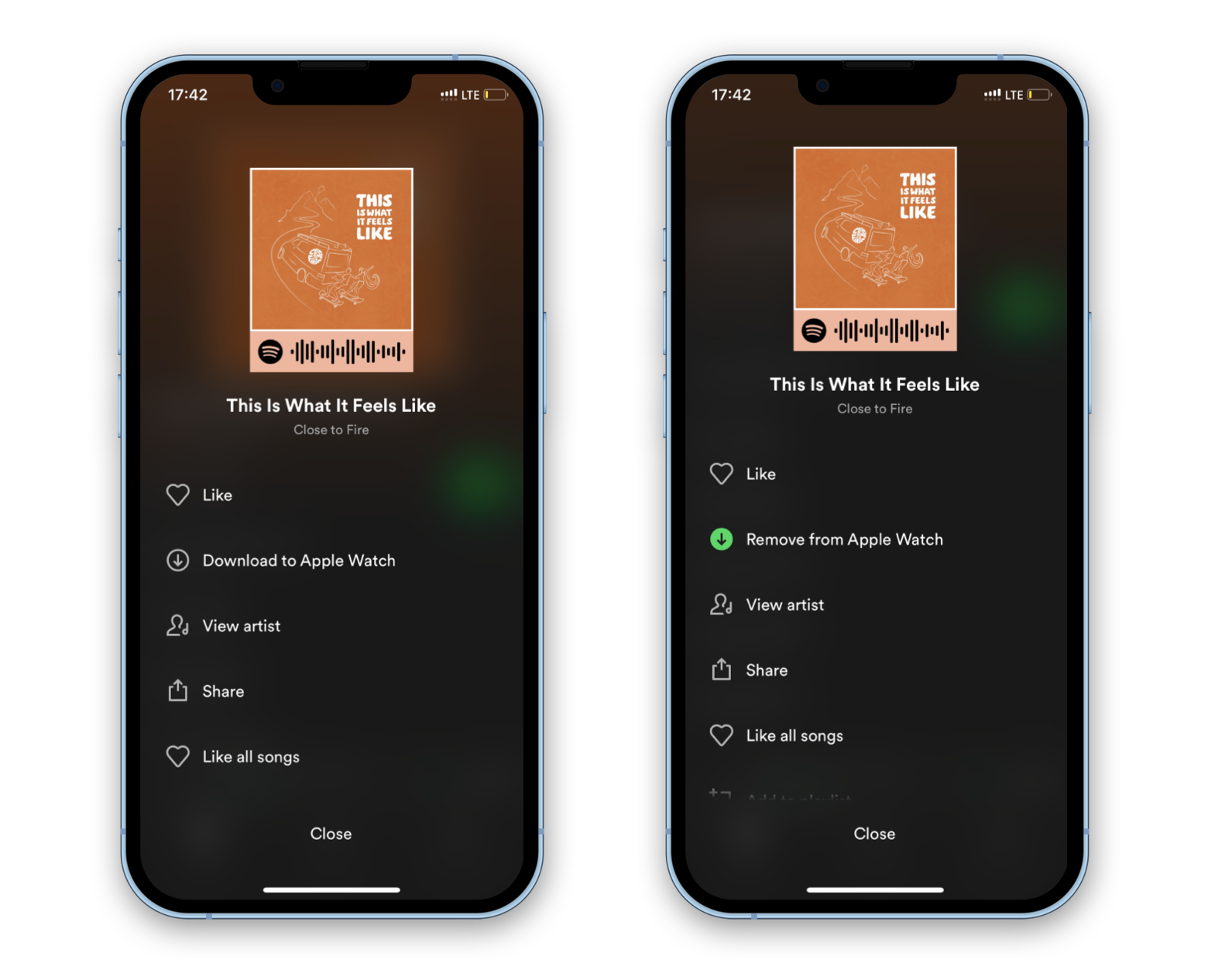 Download Spotify playlist to Apple Watch