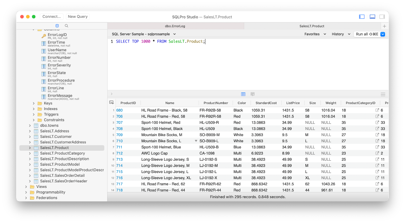 sqlpro studio manage database mac