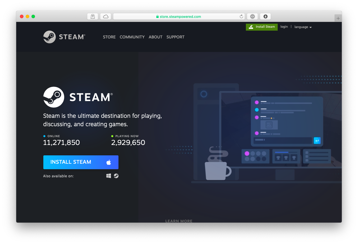 Установленный steam. Steam Mac. Стим на макбук. Mac игра в стим. Steam://install/1167920.