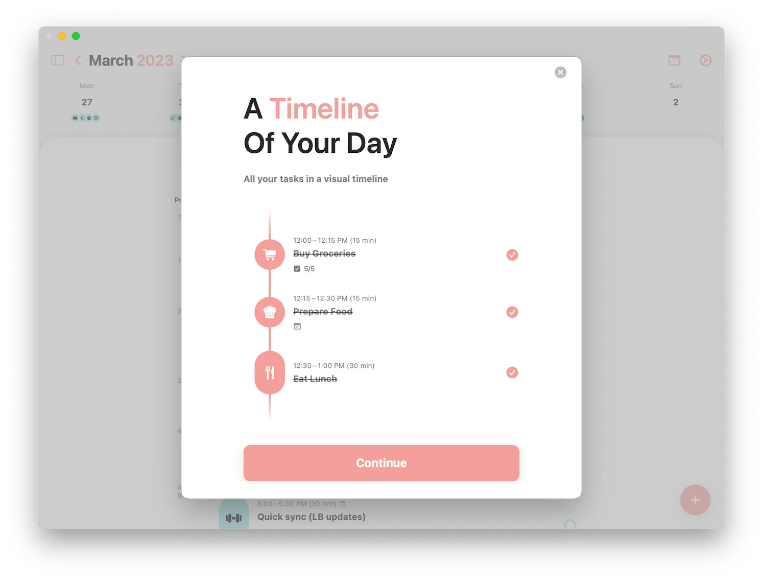 Structured timeline goal tracker