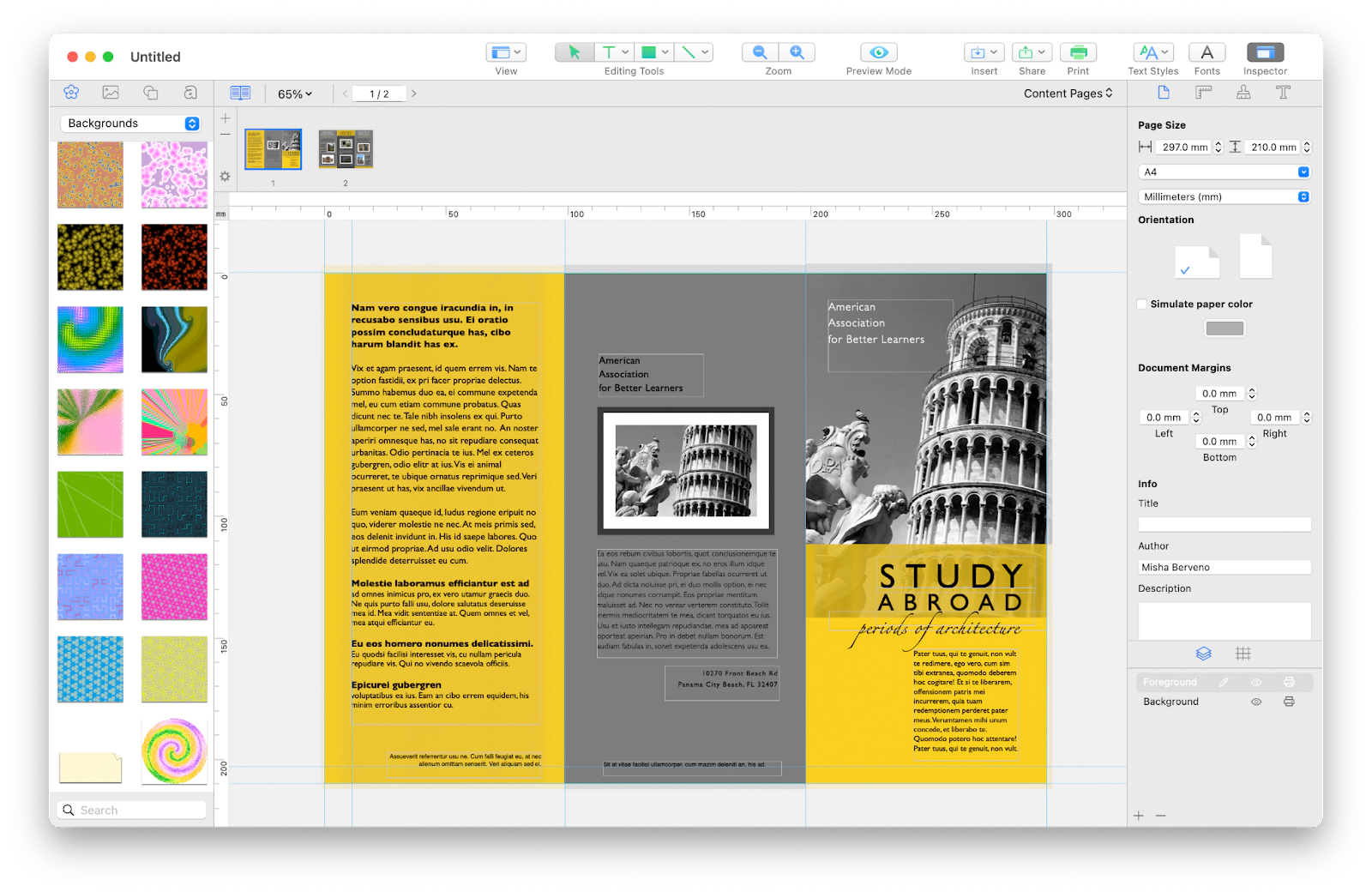 Booklet Template Gallery in Swift Publisher