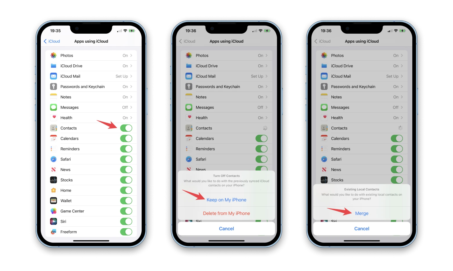 sync the contacts on iCloud with the ones on your iPhone sync the contacts on iCloud with the ones on your iPhone