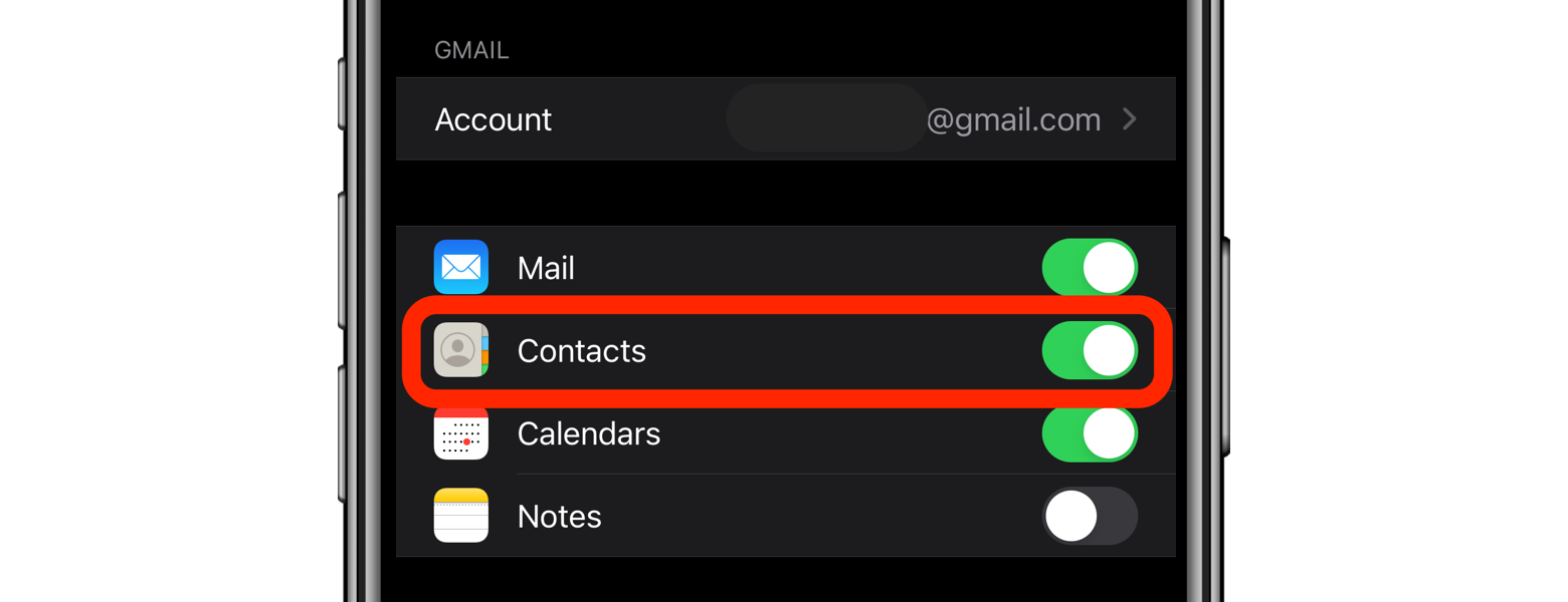 sync gmail contacts iphone