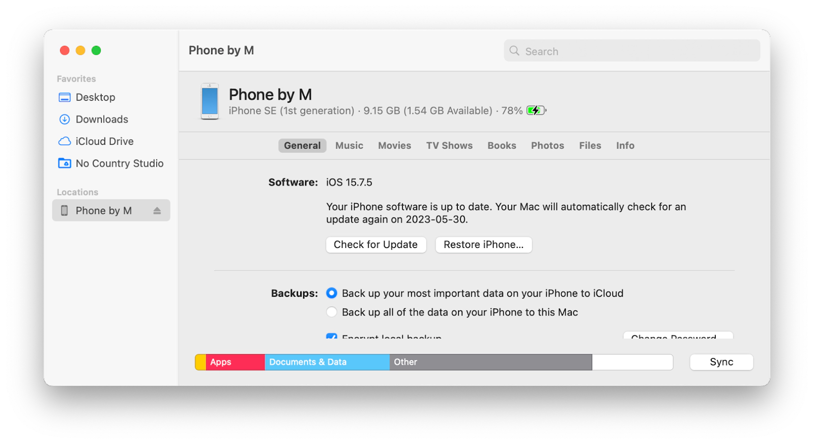 sync iPhone contacts to Mac with Finder via USB