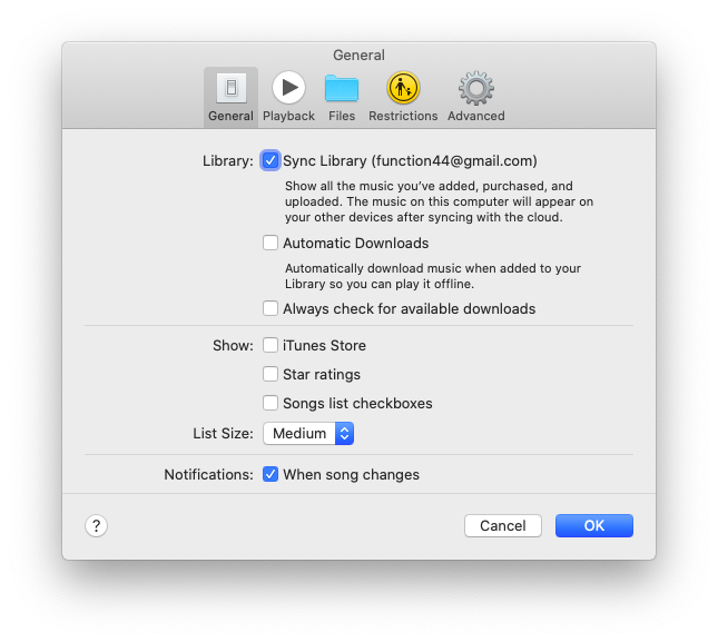 sync library iTunes iOS Mac