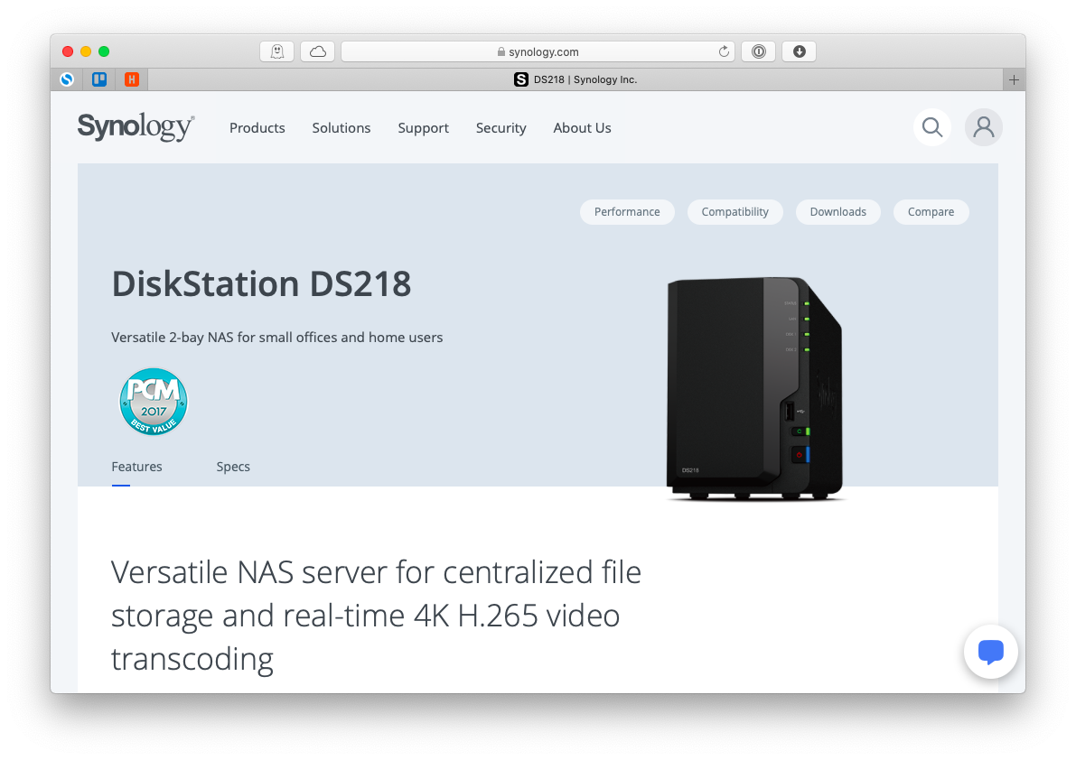 Synology DiskStation DS218 Mac NAS drive storage