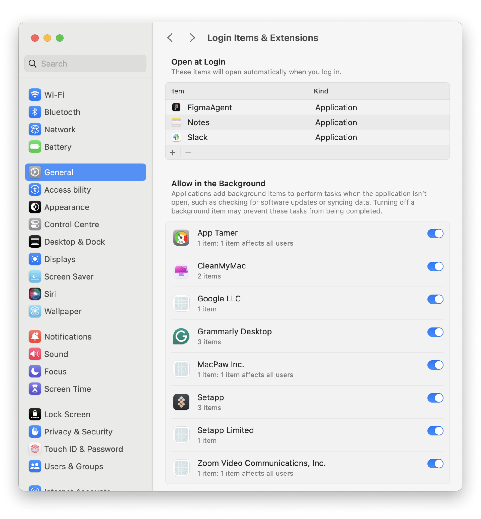 review Login Items & Extensions review Login Items & Extensions