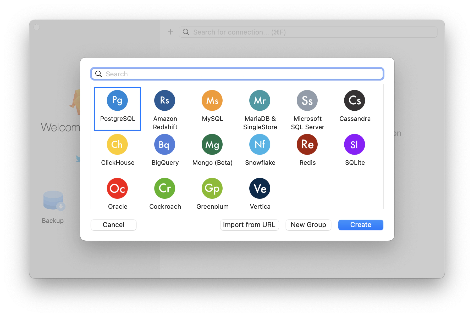 database connections in TablePlus