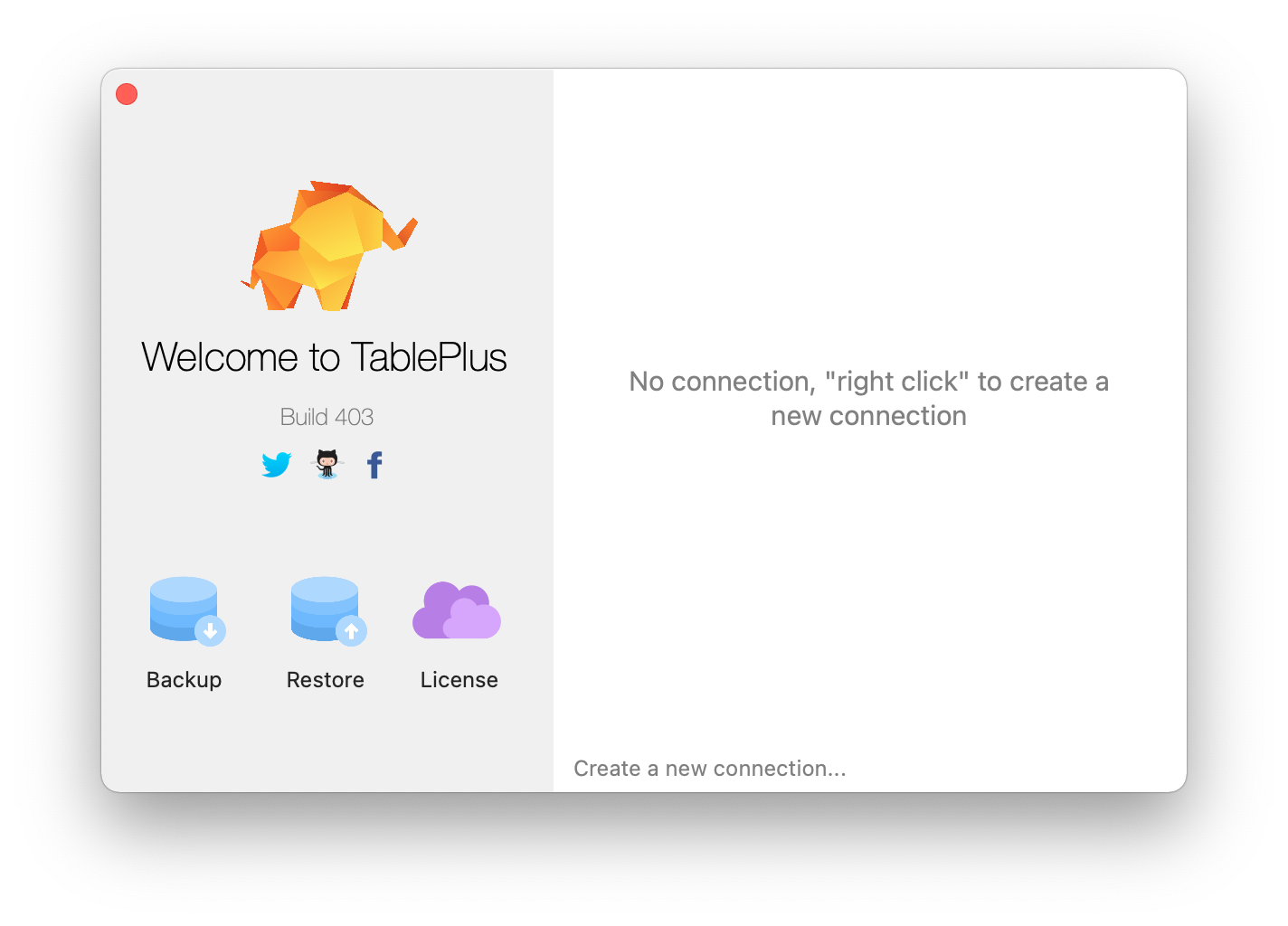 TablePlus app