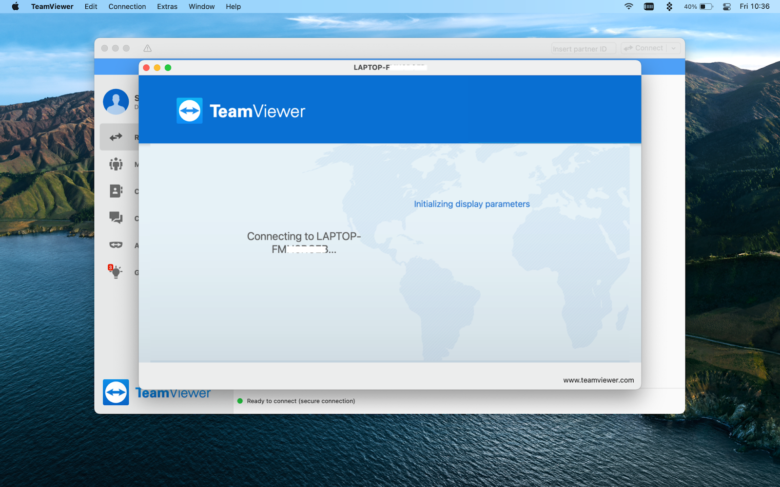 teamviewer for mac will not connect to latest pc version