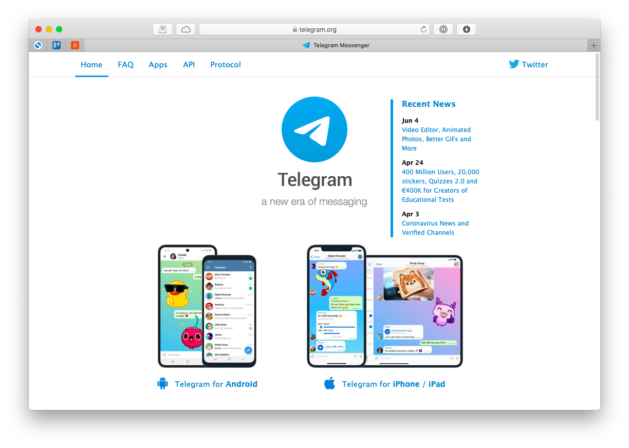 Telegram Mac app chat channels