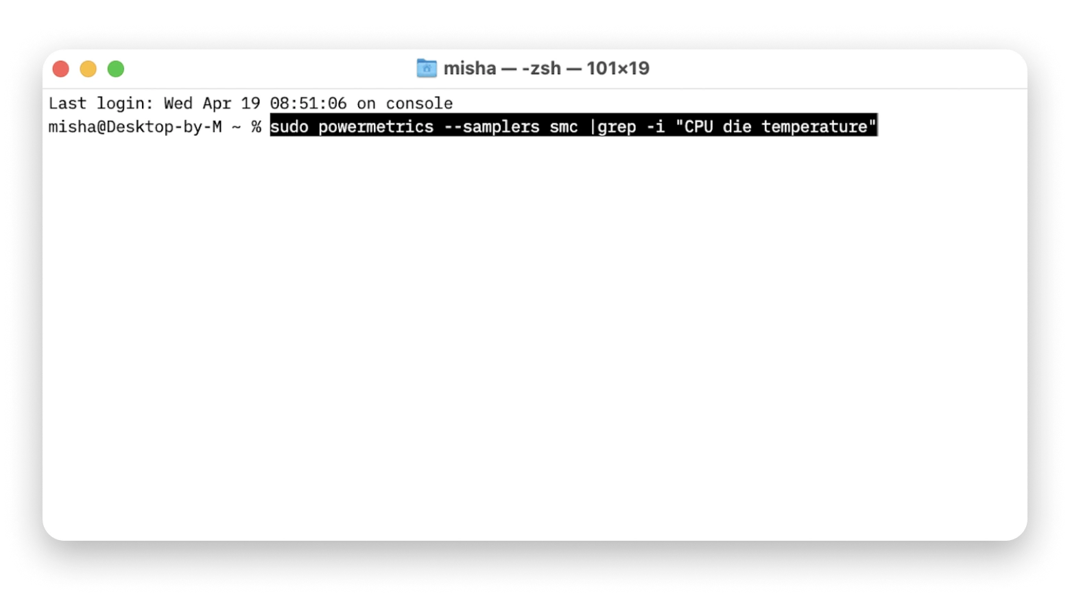 check mac temperature using terminal