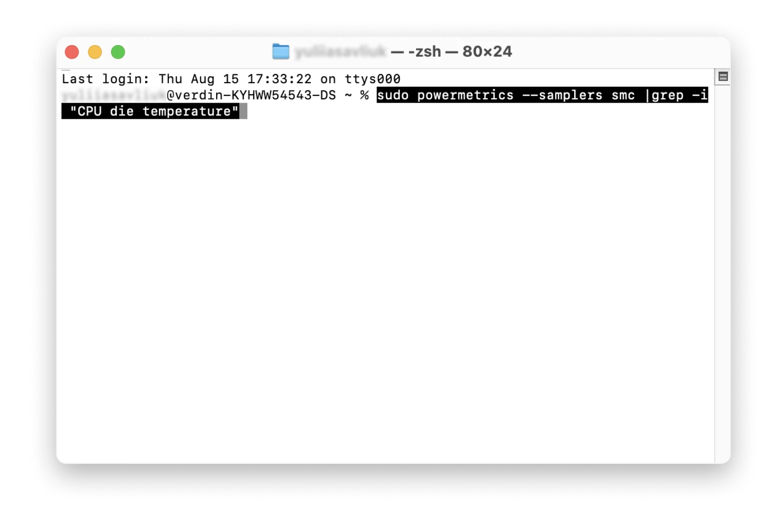 monitor CPU temperature with Terminal