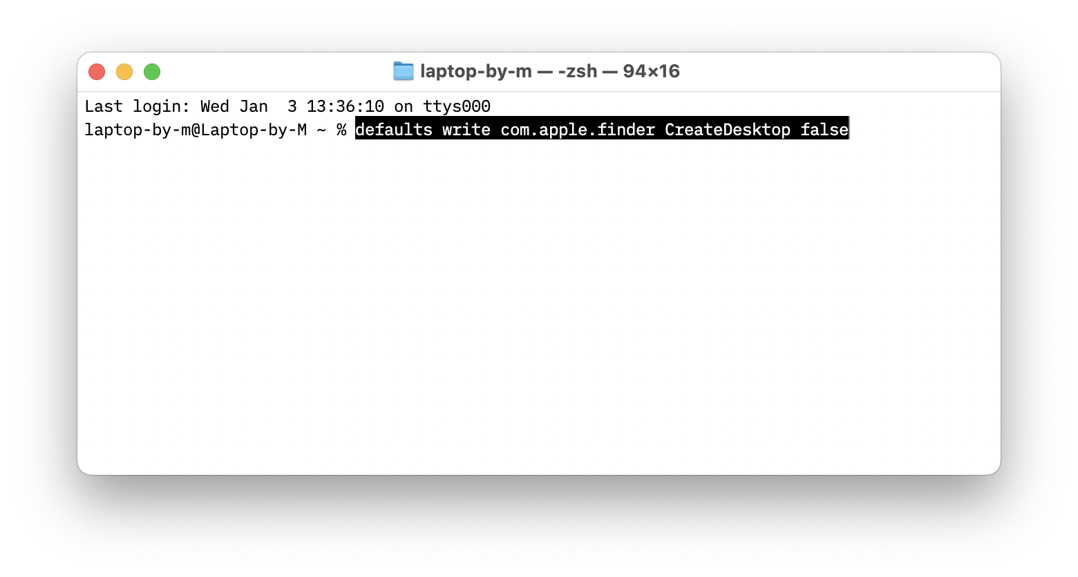 hide icons on Mac with a Terminal command