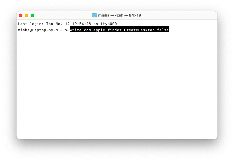 Use o Terminal para ocultar ícones