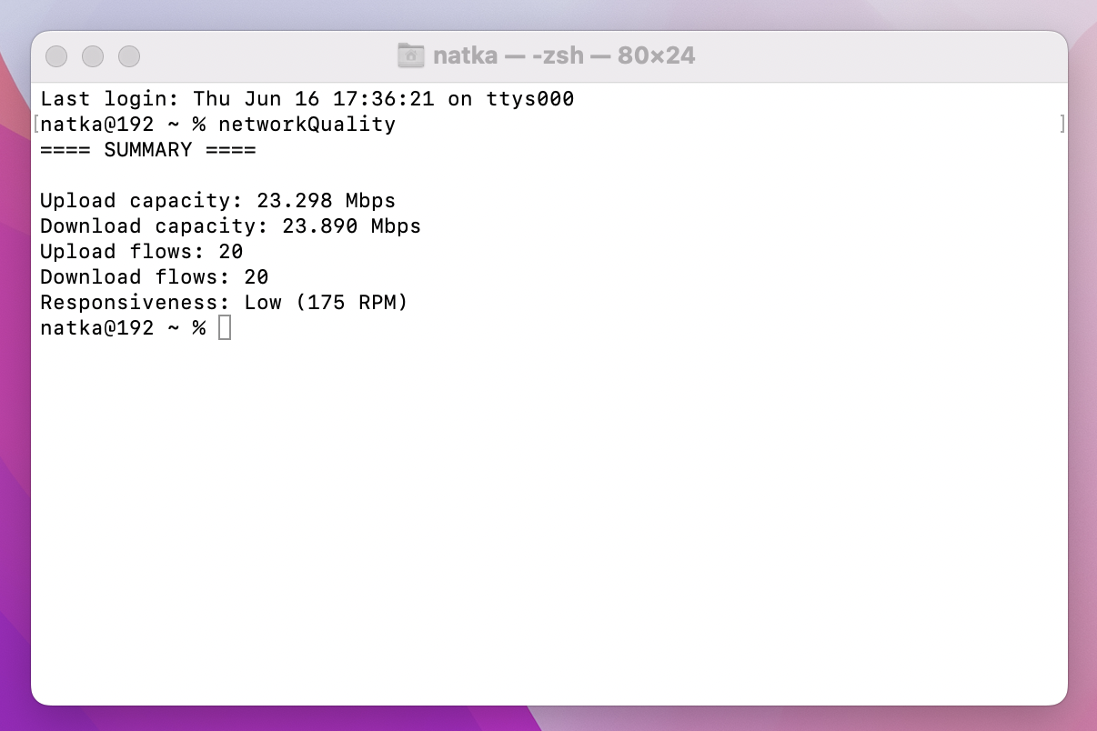 Terminal network monitoring commands