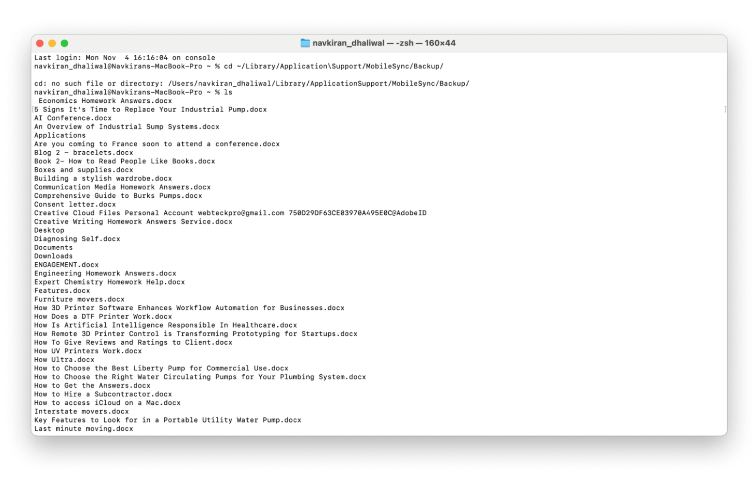 access iCloud Drive in the Terminal 