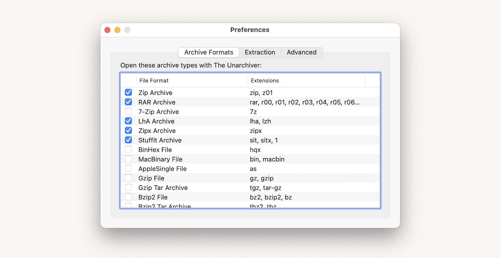 The Unarchiver, a free tool to open RAR on Mac