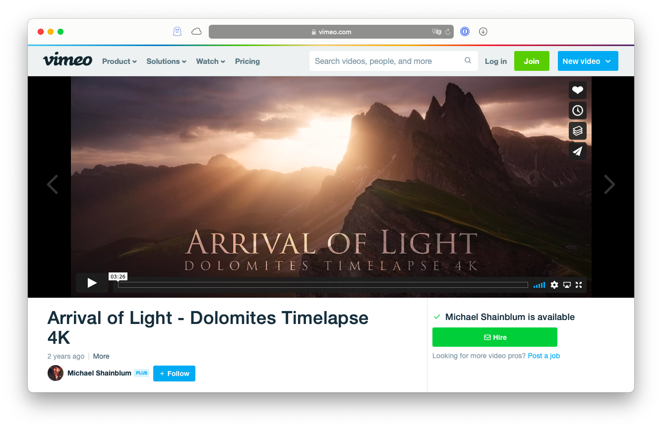 create time lapses with vimeo
