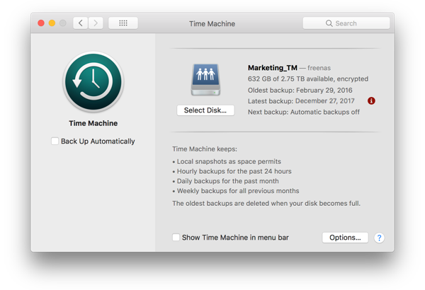 Backup Mac with Time Machine