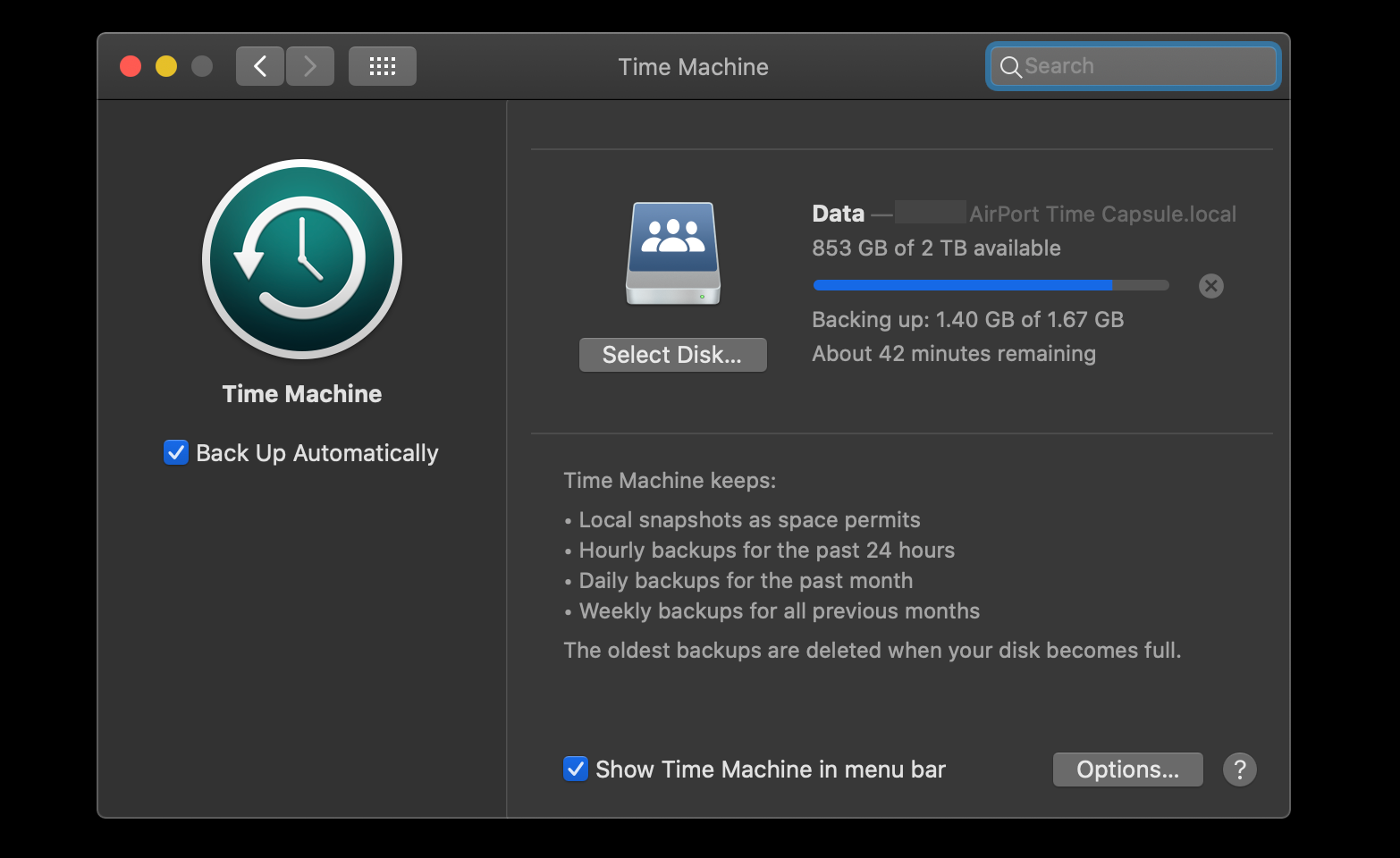 mac time machine restore choices