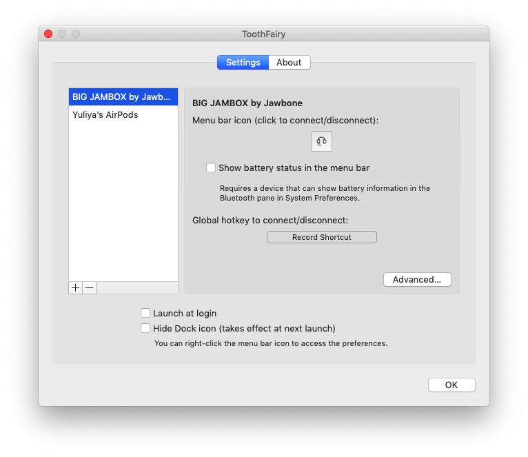 Toothfairy bluetooth setup manager