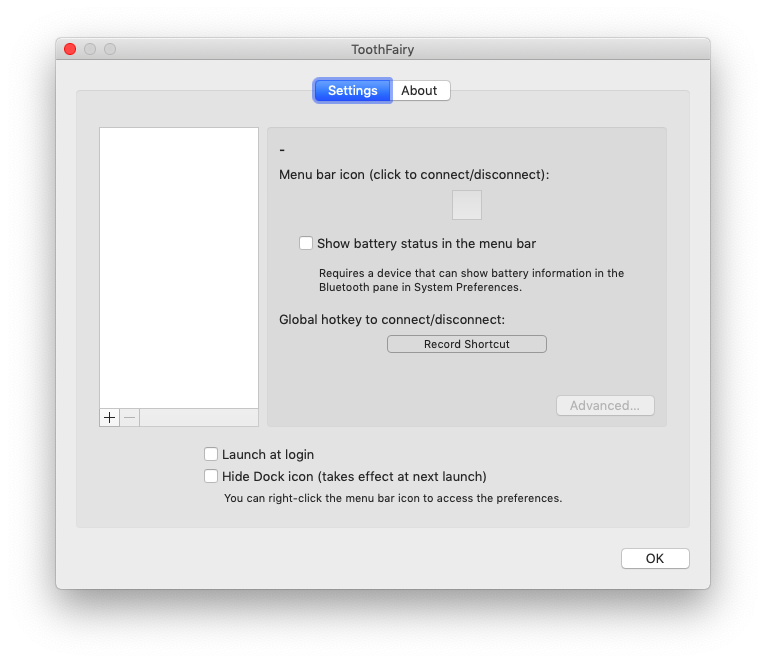 ToothFairy Mac bluetooth device