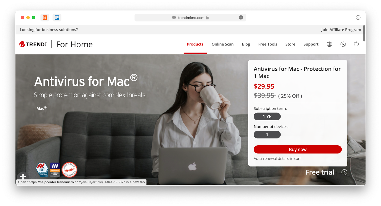 trend micro antivirus mac