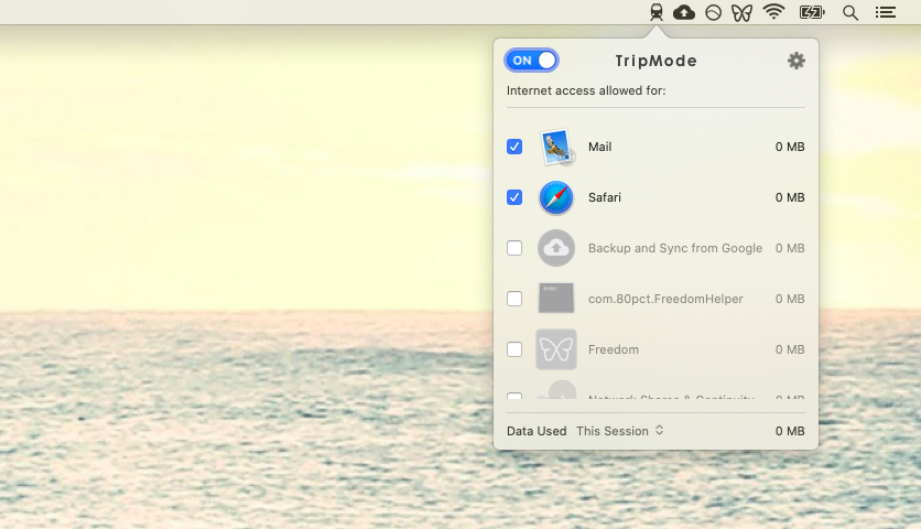 TripMode WiFi restrict data network Mac app