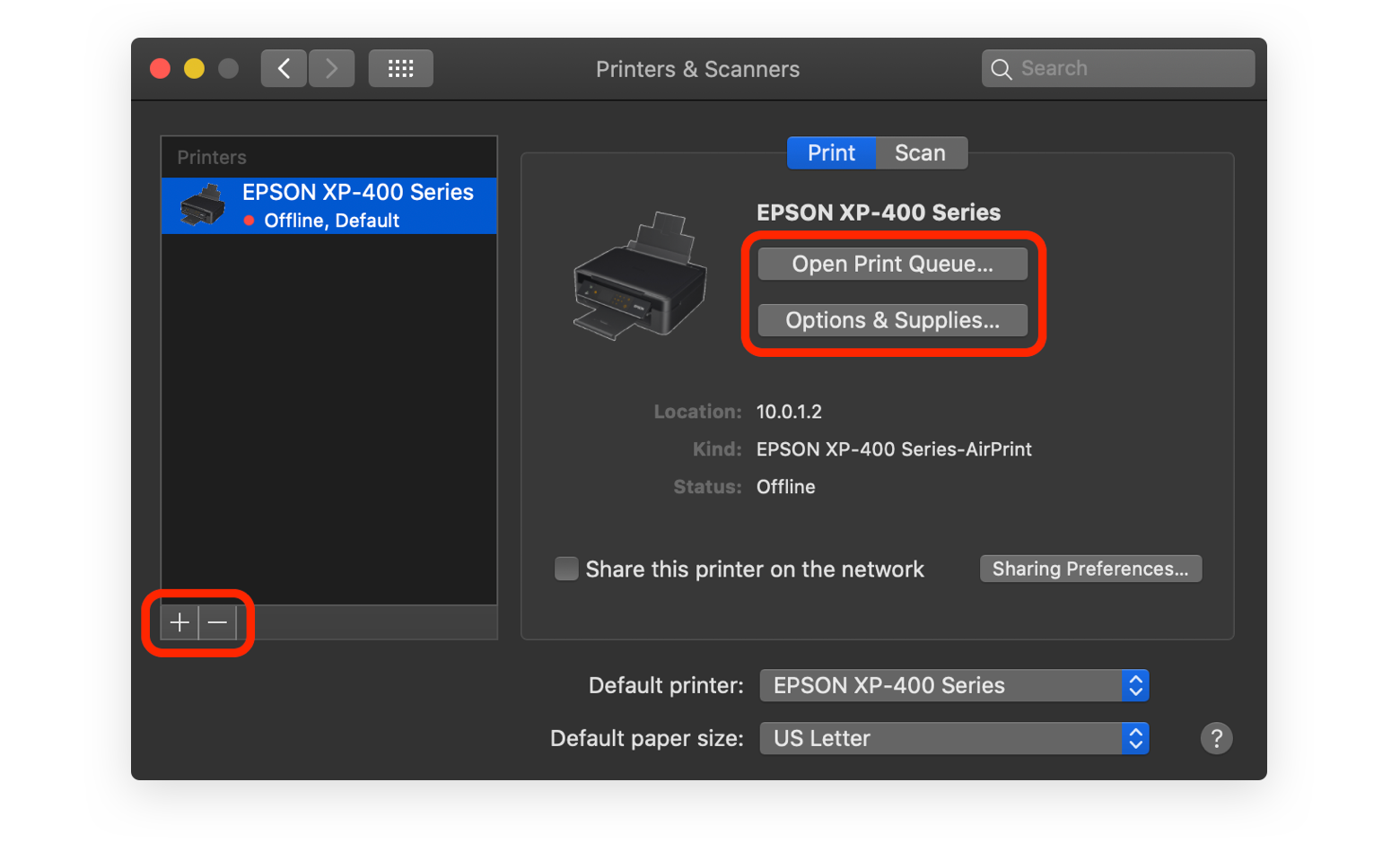 create a black and white preset for printing on mac